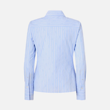 Camicia in cotone a righe con logo 106481A36J EZB PINKO Azzurro/bianco 
