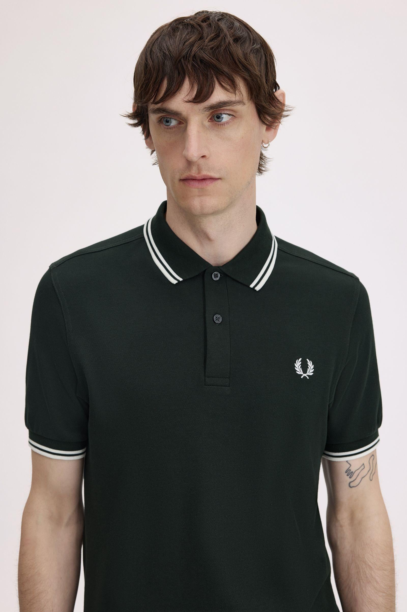Polo manica corta M3600 T50 FRED PERRY Nightgreen/snwht 