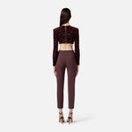 Pantaloni in doppio crêpe PA12056E2 EA4 ELISABETTA FRANCHI Merlot 
