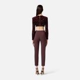 Pantaloni in doppio crêpe PA12056E2 EA4 ELISABETTA FRANCHI Merlot 