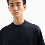 T-Shirt manica corta girocollo con logo flock 6D1TR3 1JOSZ 0950 EMPORIO ARMANI Eagle blu navy 