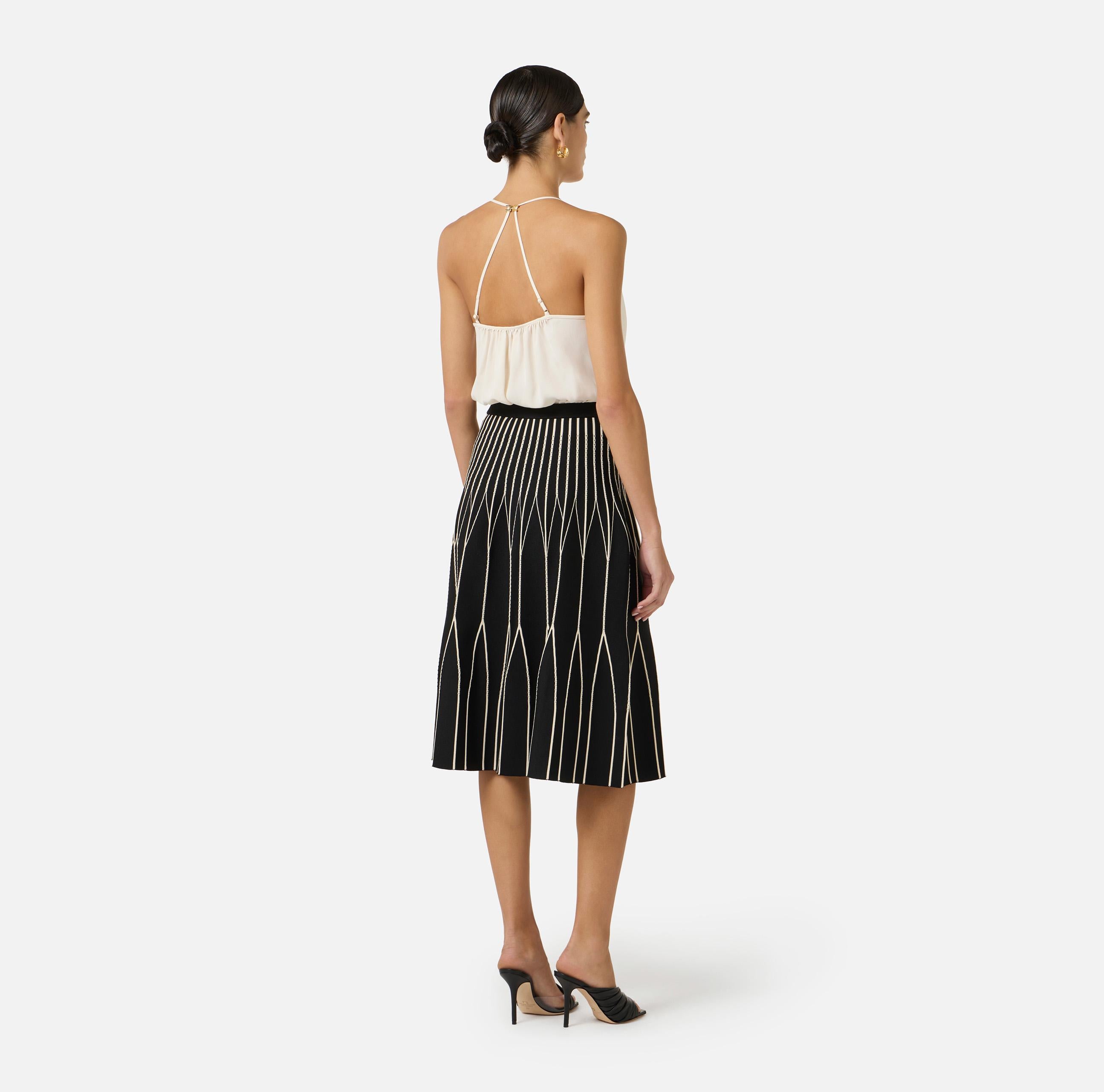 Body in georgette di viscosa BO01461E2 193 ELISABETTA FRANCHI Burro 