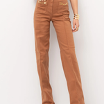 Pantalone in cotone gamba dritta PJ25D61E2 600 ELISABETTA FRANCHI Cuoio 