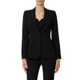 Giacca in doppio crêpe stretch con motivi a taglio vivo GI21661E2 110 ELISABETTA FRANCHI Nero 