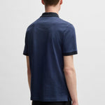 Polo in cotone mercerizzato con micromotivo 50532246 10269508 01 404 BOSS Dark blue 