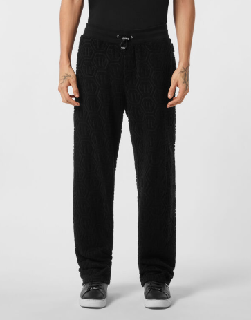 Pantaloni con motivo jacquard MJT2658 PTE021N 02 PHILIPP PLEIN Black 