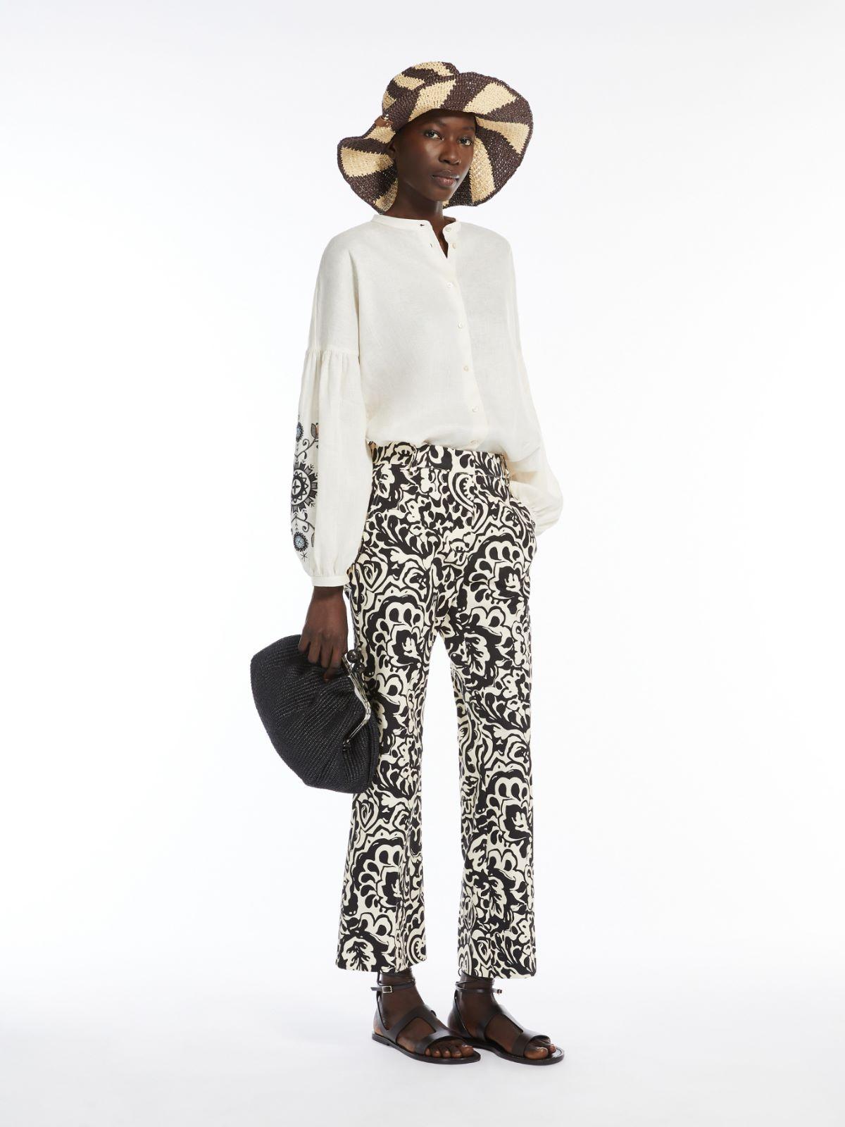 Camicia coreana in lino 2515111122 022 MAX MARA WEEKEND Ecrù 