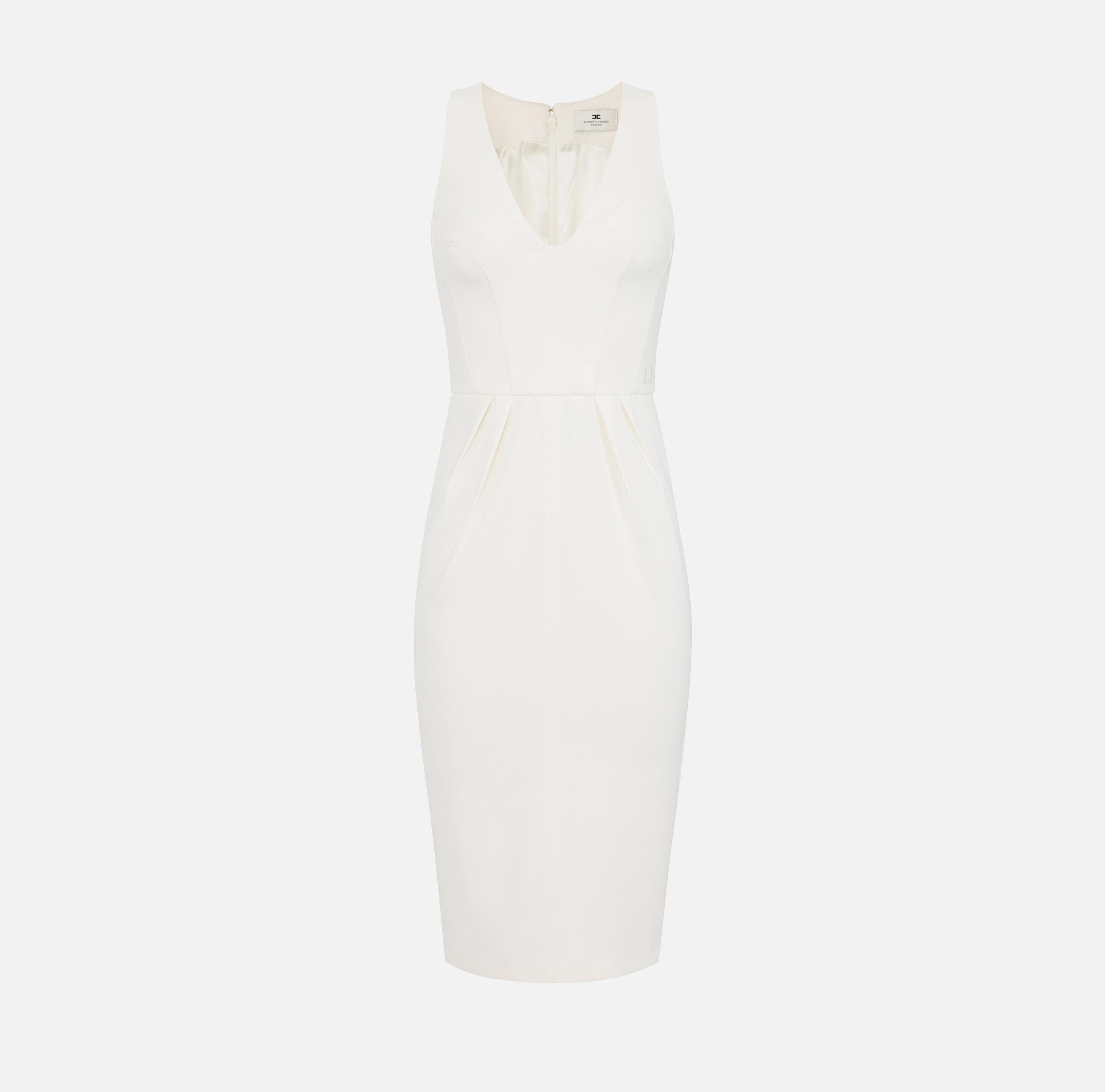 Abito in crêpe leggero AB94162E2 360 ELISABETTA FRANCHI Avorio 