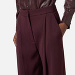 Pantaloni in crêpe con dettagli logo PA12356E2 EA4 ELISABETTA FRANCHI Merlot 