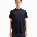 T-Shirt manica corta girocollo con logo flock 6D1TR3 1JOSZ 0950 EMPORIO ARMANI Eagle blu navy 