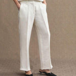 Pantalone in lino PED5098 99010143 726 PEUTEREY White 