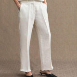 Pantalone in lino PED5098 99010143 726 PEUTEREY White 