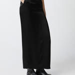 Gonna lunga in satin con spacco sul retro 104173A24V Z99 PINKO Nero limousine 