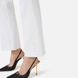 Pantaloni in doppio crêpe stretch con logo charm PA16861E2 360 ELISABETTA FRANCHI Avorio 