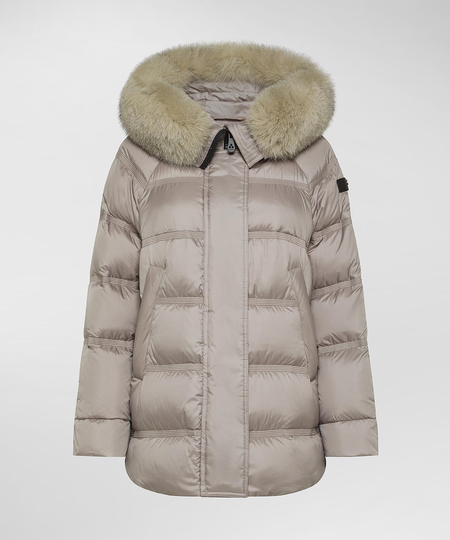 Piumino con pelliccia PED5110 01181903 852 PEUTEREY Beige 