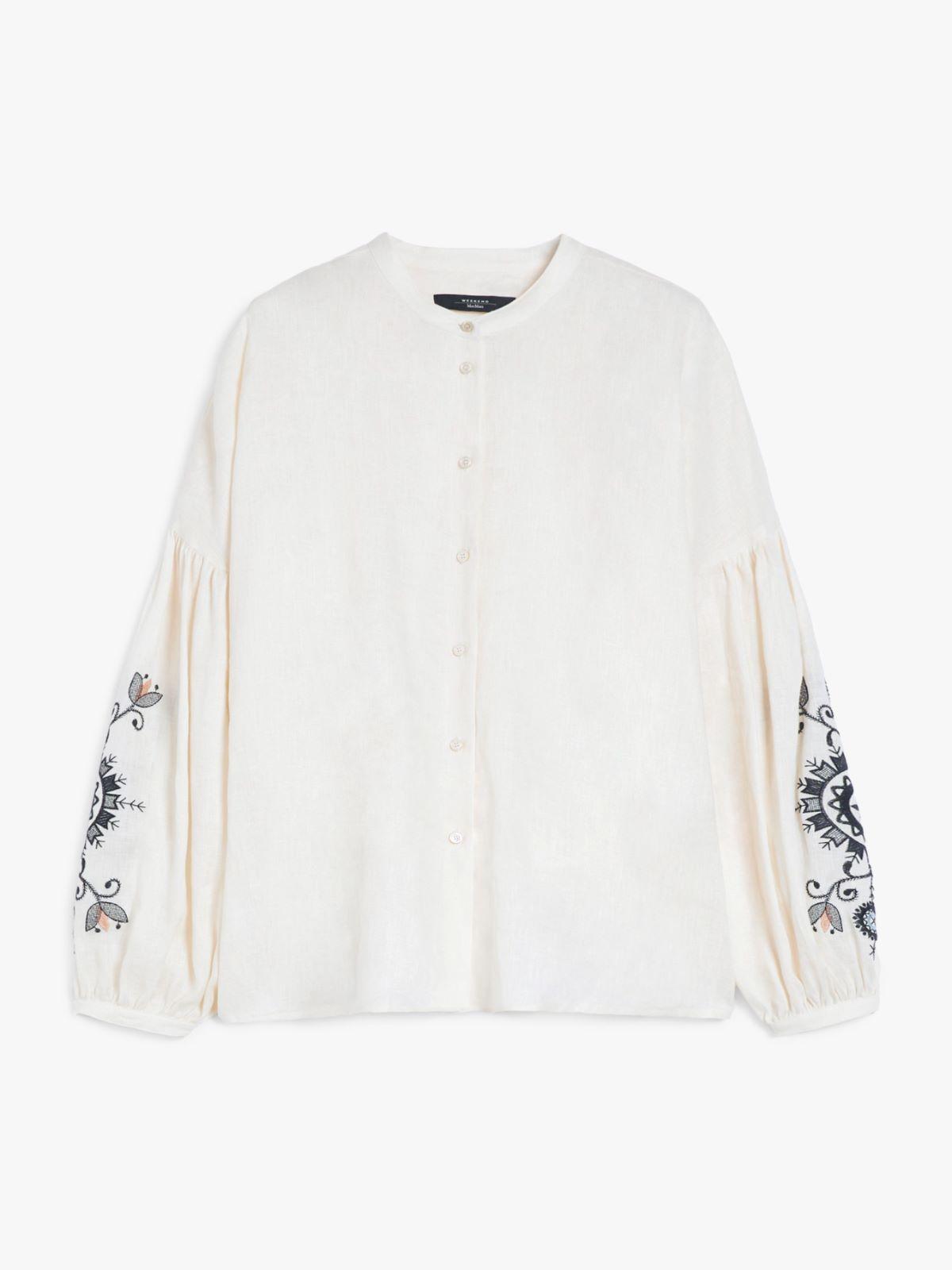 Camicia coreana in lino 2515111122 022 MAX MARA WEEKEND Ecrù 
