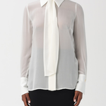 Camicia in georgette e crêpe con fusciacca CA14861E2 360 ELISABETTA FRANCHI Avorio 