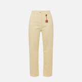 Jeans in cotone tinto con charm logato PJ87D51E2 DC7 ELISABETTA FRANCHI Lemon grass 
