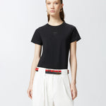 T-shirt maniche corte logo ricamato 100355A2HN Z99 PINKO Nero 