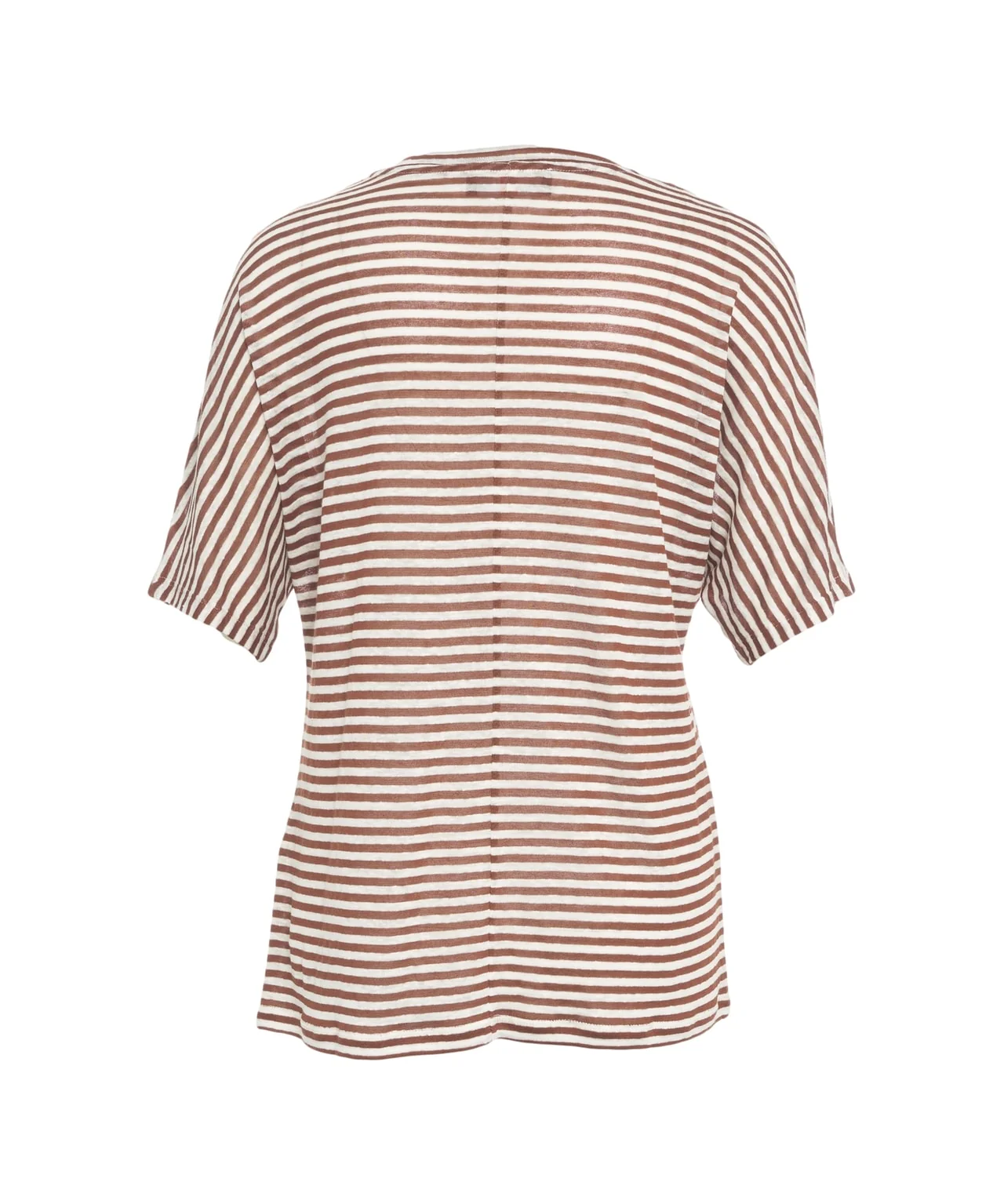 T-Shirt manica corta a righe PED5343 99012278 RI004 PEUTEREY Bianco/marrone 