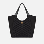 Borsa shopper in tessuto riciclato trapunta puzzle 104536A1EU Z99Q PINKO Nero-antique gold 