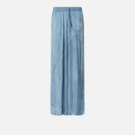 Pantaloni fluidi con stampa gioiello piazzata 106210A37N F15 PINKO Azzurro-denim sbiadito 