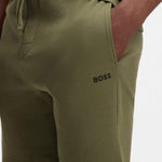 Bermuda in misto cotone con logo ricamato 50535884 10269584 01 350 BOSS Open green 