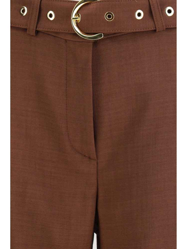 Pantaloni con cintura 106492A2W6 L78 PINKO Marrone terra x piante 