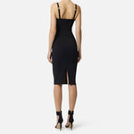 Abito in crêpe leggero con tessuto a taglio vivo AB91861E3 110 ELISABETTA FRANCHI Black 