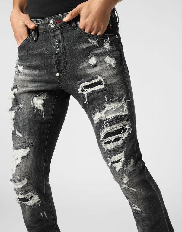 Jeans slim fit effetto used MDT4011 PDE004N 02 02RX PHILIPP PLEIN Riot black 