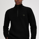 Maglia a coste mezza zip K6540 102 FRED PERRY Black 