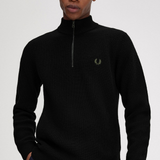 Maglia a coste mezza zip K6540 102 FRED PERRY Black 