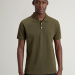 Polo Mackinack tinta in capo in piqué di cotone elasticizzato CFWOPO0065MRUT1483 6006 WOOLRICH Greenstone 