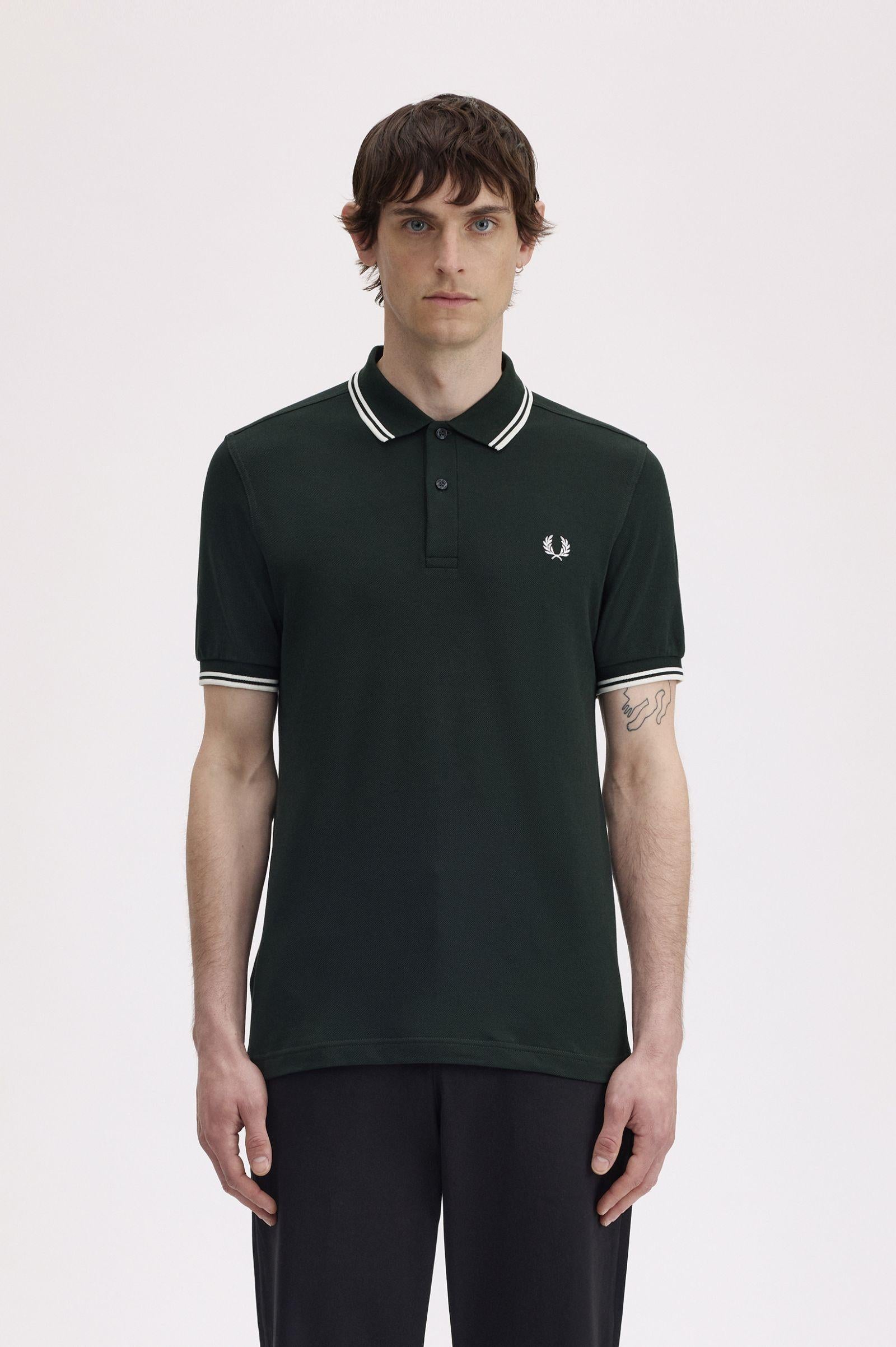 Polo manica corta M3600 T50 FRED PERRY Nightgreen/snwht 