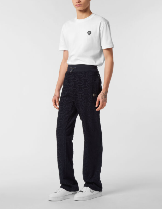 Pantaloni con motivo jacquard MJT2658 PTE021N 24 PHILIPP PLEIN Navy 