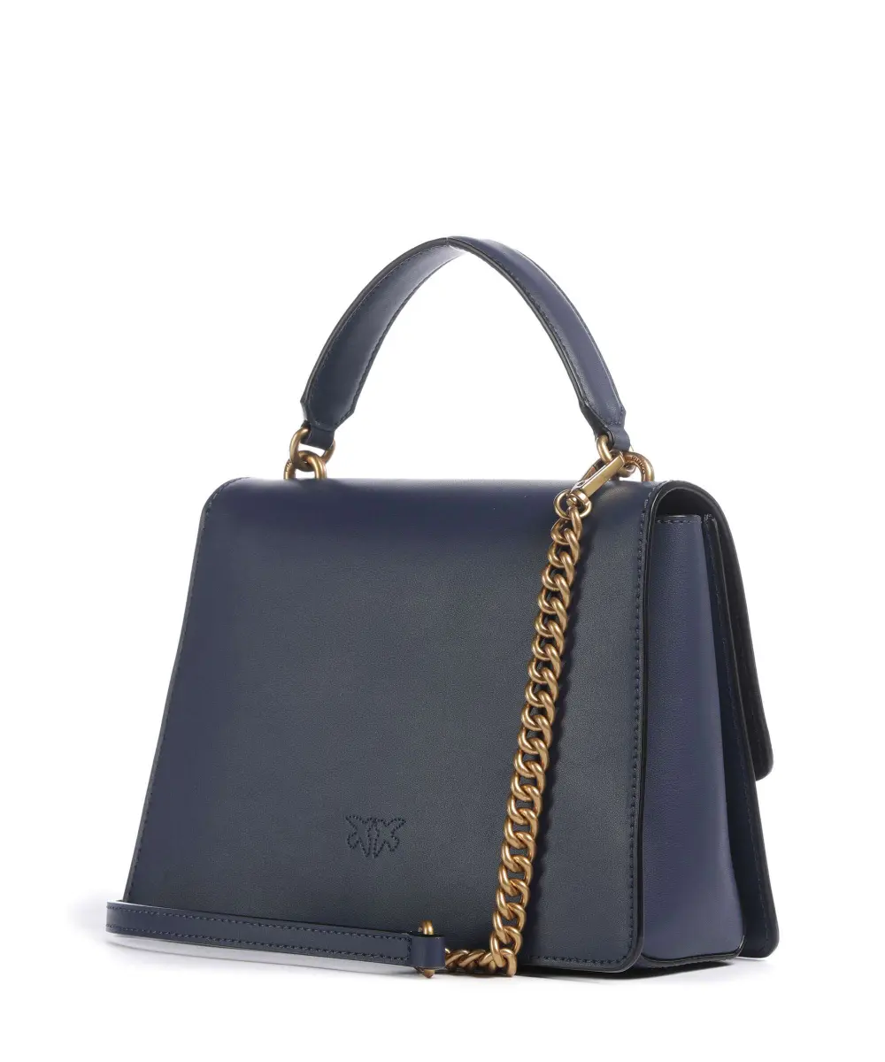 Borsa a mano e tracolla media in pelle 100066A0F1 G08Q PINKO Blu indaco ombroso-antique 