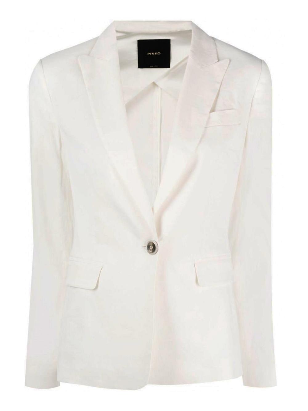 Blazer con revere a lancia 100987A0IM Z15 PINKO White 