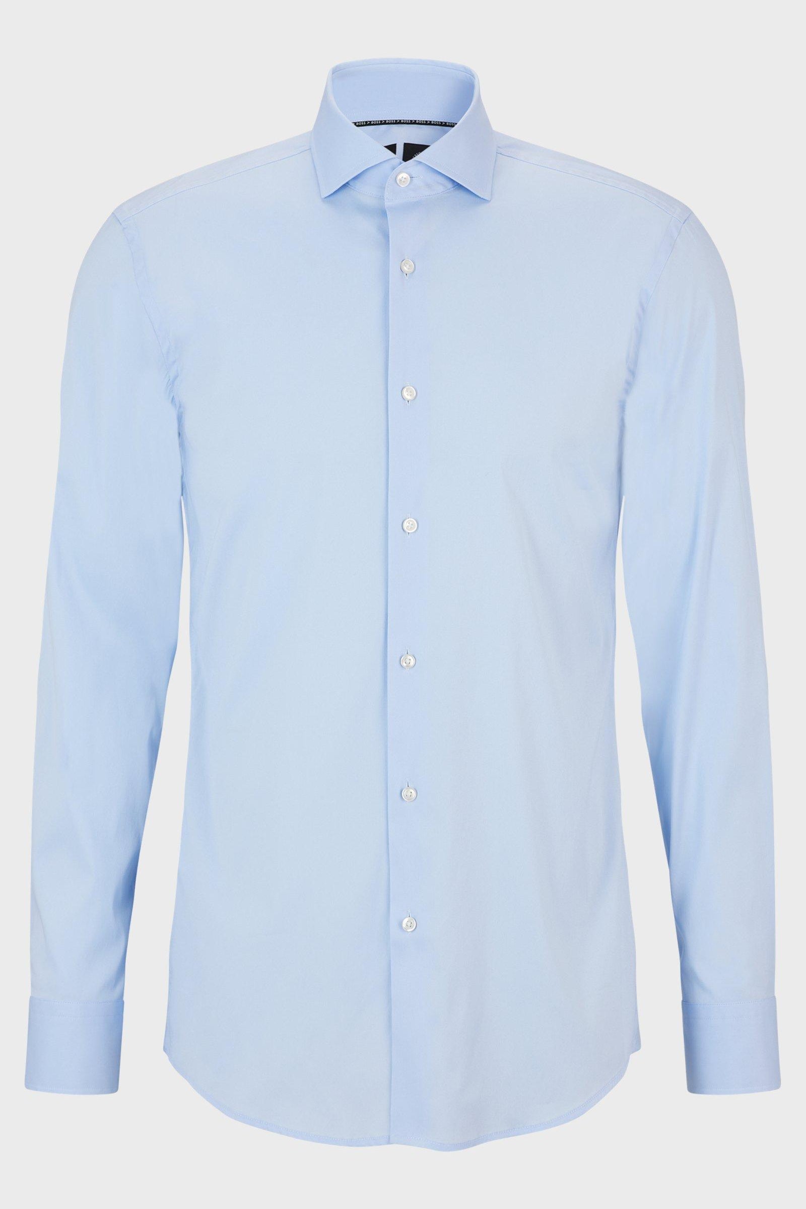 Camicia slim fit in cotone elasticizzato 50479915 10151300 03 450 BOSS Light pastel blue 