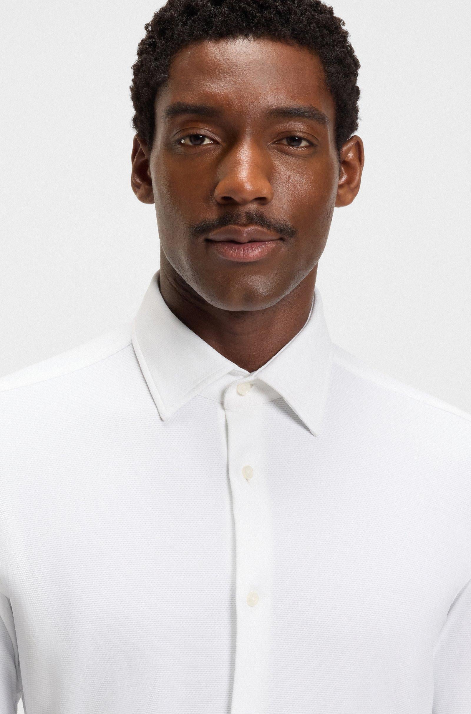 Camicia slim fit in tessuto performance 50545163 10268245 01 100 BOSS White 