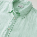 Camicia in puro lino tiinto in capo CFWOSI0113MRUT3372 6585 WOOLRICH Harbor green 