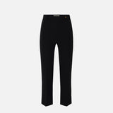 Pantaloni in doppio crêpe stretch con logo charm PA16861E2 110 ELISABETTA FRANCHI Nero 