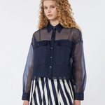 Camicia in organza di seta 2615261012600 004 MAX MARA WEEKEND Blu 