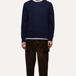 Maglia girocollo con ricamo B2P000 5W106 13777 BALLANTYNE Blue 