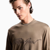 T-shirt con maxi ricamo in jersey misto lyocell ASV EM003007 AF18312 U6189 EMPORIO ARMANI Walnut 