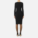 Abito in crêpe leggero con catena gioiello AB80557E2 110 ELISABETTA FRANCHI Black 