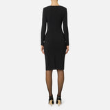 Abito in crêpe leggero con catena gioiello AB80557E2 110 ELISABETTA FRANCHI Black 