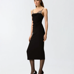 Abito midi aderente con ricamo gioiello 106637A31P Z99 PINKO Nero limousine 