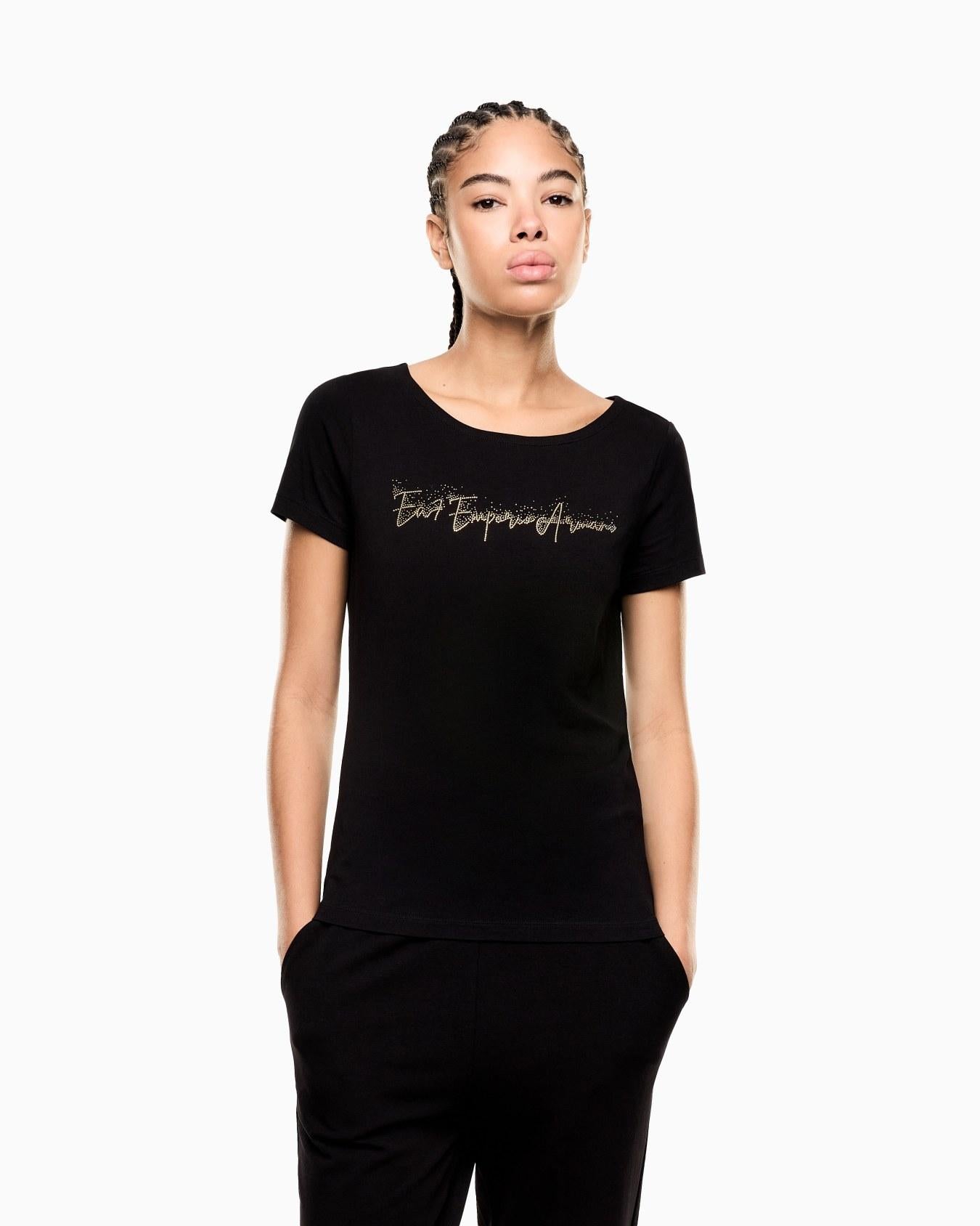 T-Shirt in jersey stretch 7W000978 AF10373 UC001 EA7 Black 