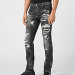 Jeans slim fit effetto used MDT4011 PDE004N 02 02RX PHILIPP PLEIN Riot black 