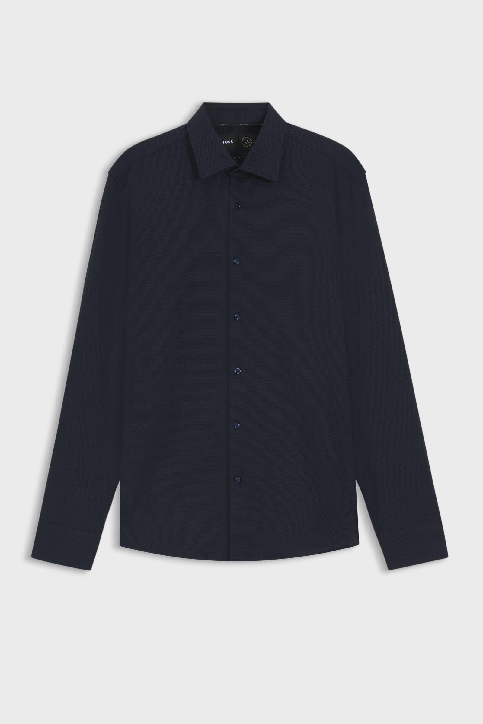 Camicia slim fit in tessuto performance 50545163 10268245 01 404 BOSS Dark blue 